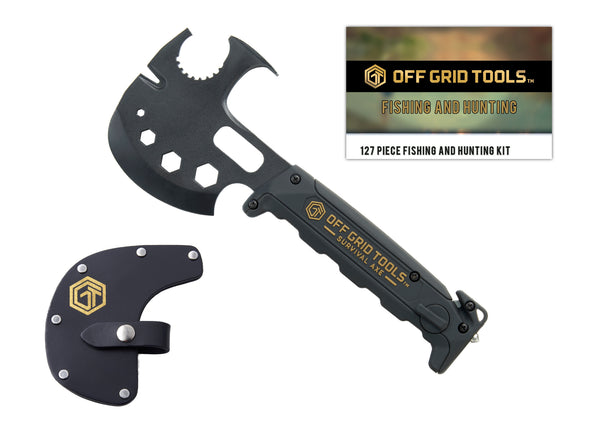 OGT Survival Axe + Leather Sheath + Fishing & Hunting Survival Kit – Off  Grid Tools